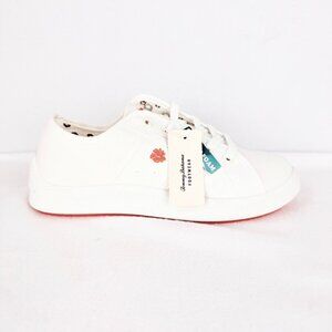 Tommy Bahama Women's Lorena Canvas White Sneaker Sz 8.5 Memory Foam Lace Up NWOB